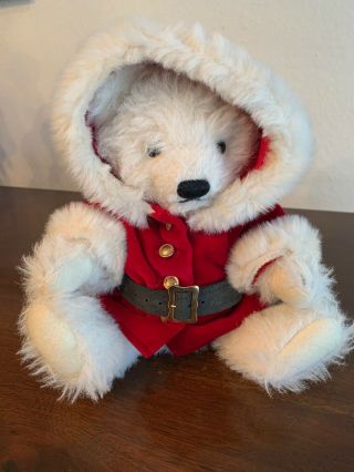 Steiff Christmas Santa Claus Teddy Bear 037250 Limited Edition White Teddy Bear