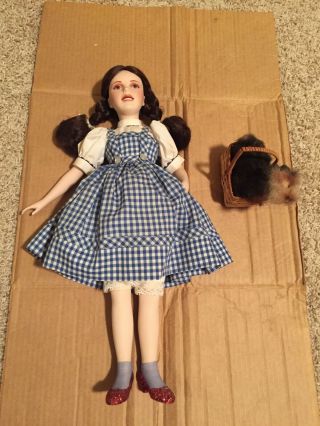 Dorothy Doll Porcelain With Toto 1986 Red Shoes