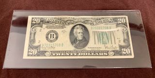 1934 D $20 U.  S.  Federal Reserve Note Green Seal Fr 2058b Ny Frn York Mule?