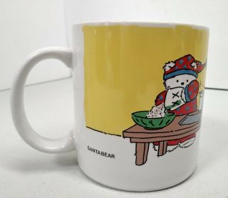 1990 Dayton - Hudson - Pajama Santa Bear & Friends Baking Cookies - Coffee Mug - Euc