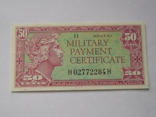 50 Cents Us Military Payment Certificate Series 611 (see Photos)