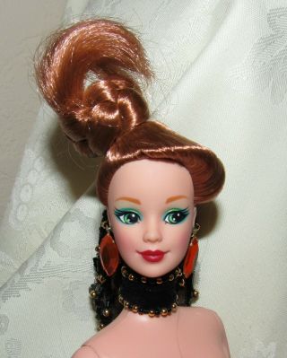 Nude Barbie Doll Bob Mackie Masquerade Ball Red Hair Fancy Updo For Ooak