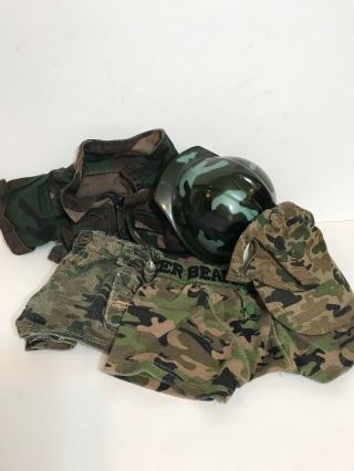 Build A Bear Army Green Camo Clothes Bearboxer Cap Hard Hat Bear Mill Army Top