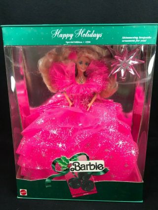 1990 Happy Holidays Barbie Doll Special Edition 4098 Pink Gown Dress Mattel