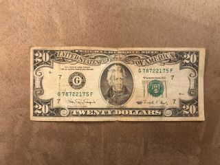 Old Paper Money 1990 Twenty $20 Dollar Bill Federal Reserve Note