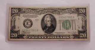 1934 - C Series Us $20 Twenty Dollar Bill Green Seal Federal Reserve Note Richmond