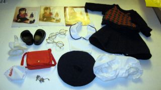 American Girl Molly Meet Outfit With 2 Glasses,  3 Brochures,  Purse,  Locket,  Hankie