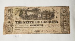West Point Coins Confederate Currency January 1st 1863 The State Of Georgia $1