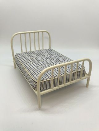Dollhouse Miniature Artisan Signed Don Tierce Painted Metal Bed