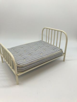 Dollhouse Miniature Artisan Signed Don Tierce Painted Metal Bed 2