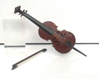 Artisan Hand Crafted Cello Musical Instrument Music Dolls House Dollhouse