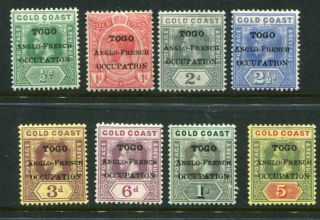 Togo British Occupation 1916 London Print Mh To 5 Shillings 8 Stamps