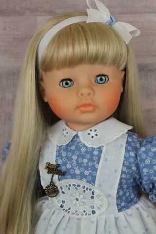 Zapf Creation Doll 19 " Puppen Die Mitspielen West Germany Long B Hair Blue Eyes