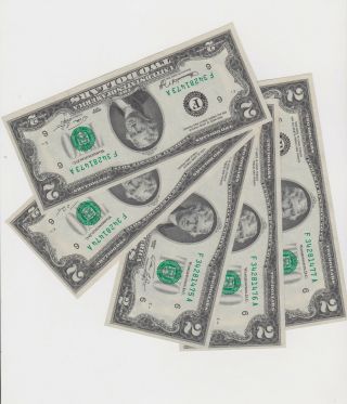 5 consecutively 1976 $2 FEDERAL RESERVE NOTES from the Bank of Atlanta,  Ga 3