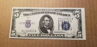 Fr.  1654 $5 1934 D Silver Certificate Choice Uncirculated