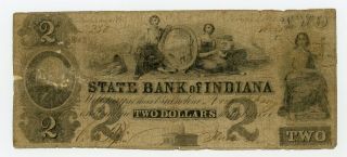 1848 $2 The State Bank Of Indiana (ctft. ) Note (albany Branch) -