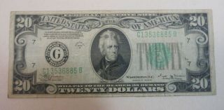 Twenty Dollar 1934b Federal Reserve Note.  Circulated