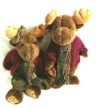 Bearington Bears Wally & Winnie Christmas Moose Retired 2005 No Music