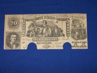 $20 T - 20 Confederate States Of America Civil War Note C57