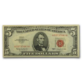 1963 $5.  00 U.  S.  Note Red Seal Au - Sku 62190