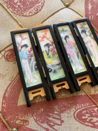 Vintage Dollhouse Miniauture Asian Wooden Room Divider 3