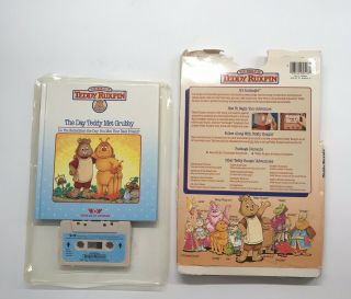 Vintage 1985 Teddy Ruxpin Book And Cassette Tape " The Day Teddy Met Grubby "