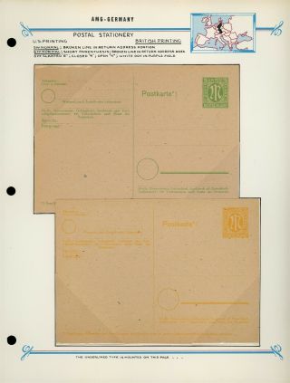 Amg Germany Bush Album Page Lot 2 - Postal Stationery See Scan - $$$