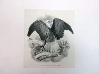Abn Proof Vignette 1860 - 80s Patriotic Eagle 1 Intaglio Continental Bn Unc