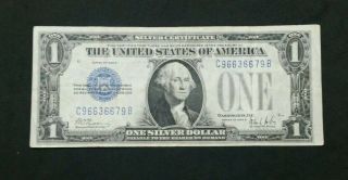 1928 B Us $1 Dollar Bill Silver Certificate Funny Back Monopoly Note 90 Year Old