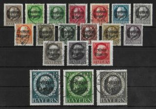Bayern Germany 1919 - 1920 Complete Set Of 19 Michel 152a - 170a Cv €250