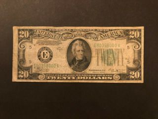 1934 B $20 Twenty Dollar Richmond Federal Reserve Note