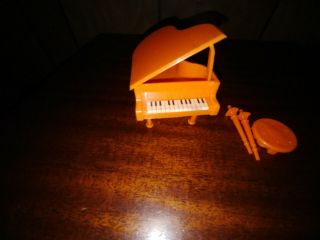 Vintage Barbie Grand Piano Orange Folds Up