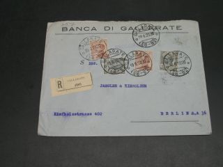 Italy 1923 Gallarate Registered Cover To Germany 7536