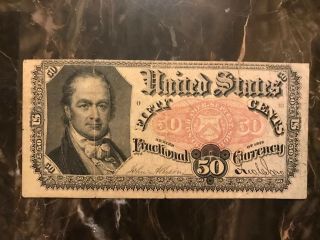 1875.  50 Fractional Currency Note 5th Issue