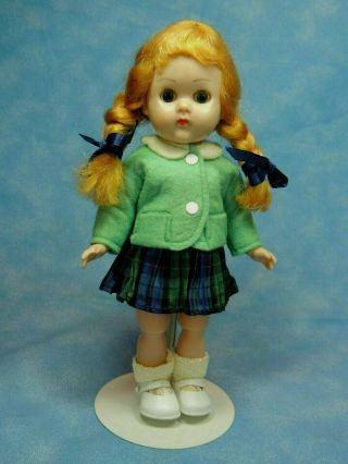 Vogue 1957 - 58 Hp - Ml - Bkw 8 " Ginny Doll,  Strawberry Blonde Braids,  School Outfit