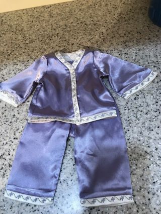 American Girl Doll Clothes Nellie Samantha Victorian Purple Silk Pajamas