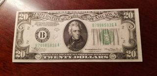 $20 1934 A York Federal Reserve Note Ch - Cu Ink