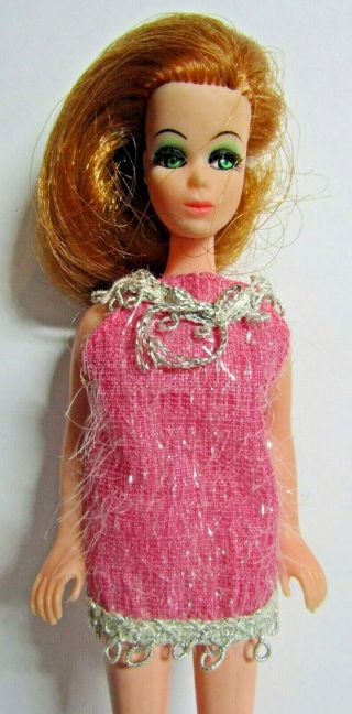 Topper Dawn No Bangs Glori in Pink & Silver Metallic Mini Dress 3