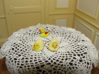 Dollhouse Miniature Yellow Duck Slippers W Yellow Duck Toy