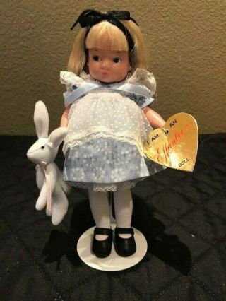 Effanbee 9 " Doll Patsyette In Wonderland W Rabbit Tag Alice In Wonderland Euc