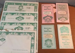 Cabbage Patch Kids Birth Certificates Adoption Papers Preemie Boy Girl 1980 