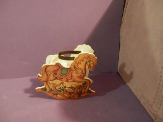 dollhouse miniature 1/12 scale wooden seated rocking horse 2