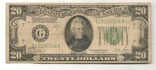 1928 - B $20 Green Seal Chicago Federal Reserve Note