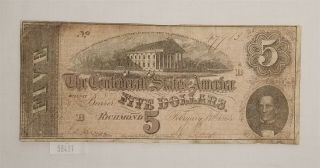 West Point Coins Confederate $5 Note - February 17th 1864 Richmond