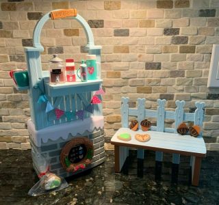 American Girl/welliewishers Cozy Up Cocoa Stand Complete Set