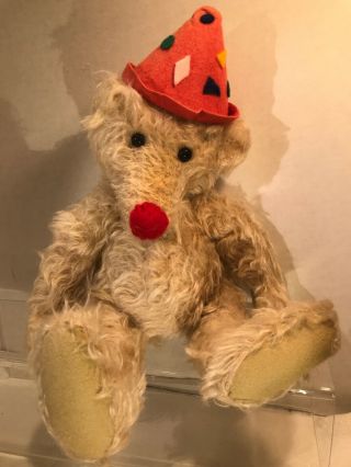 Sweet Mohair Hand Crafted Teddy Bear Ooak Jointed Humped Back W/felt Pads & Hat
