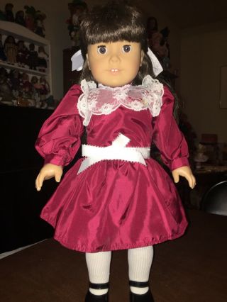 American Girl Samantha Doll In Christmas Dress Pleasant Company