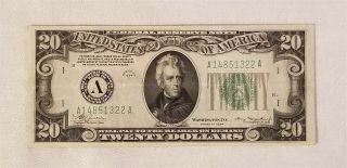 West Point Coins 1934 $20 Federal Reserve Note ' A ' Boston 2
