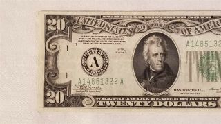 West Point Coins 1934 $20 Federal Reserve Note ' A ' Boston 3