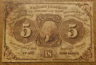 5 Cent Postage/fractional Currency 1862/63